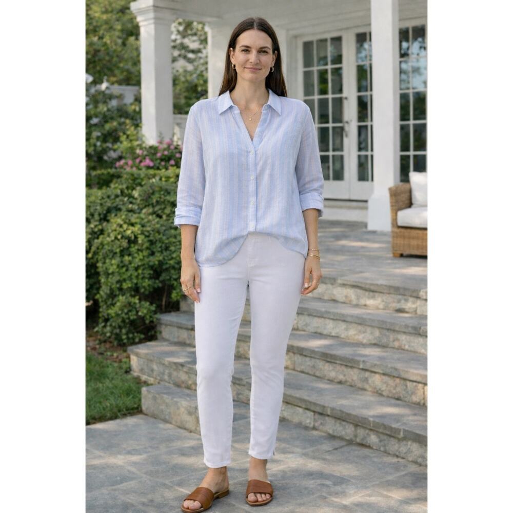 Soft Surroundings White Ankle Pants Pull On Stretch Straight Leg M NWT - Picture 4 of 14